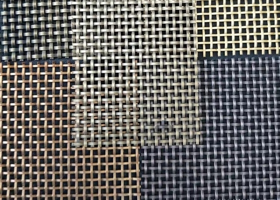 Width 2.0m Decorative Metal Mesh For Glass Laminated Curtain Non Flammable