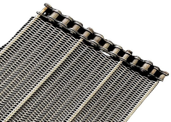 Nahrungsmittel-Grad-Metall 1000mm*10m Ketten-Mesh Conveyor Belt Wire Diameter 0.8-4mm