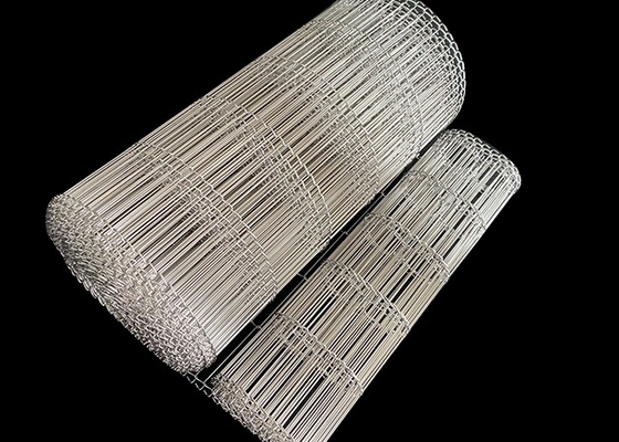 5 mm Schleifenbreite Flachflexförderband Metalldrahtnetz Donauts Produktion