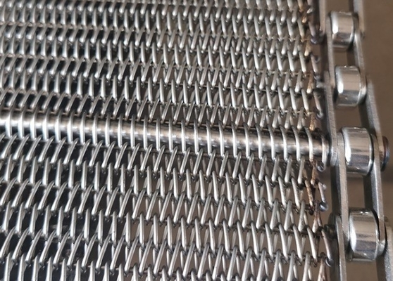 Lebensmittelqualität 304 Edelstahl Kettenglied Spiraldrahtgeflecht Förderband 1,2 m 1,5 m 1,8 m Breite